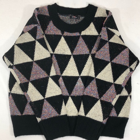 Women's Metallic Glitter Crew Neck Sweater Sz S, M - Picture 3 of 10